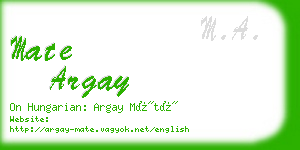 mate argay business card